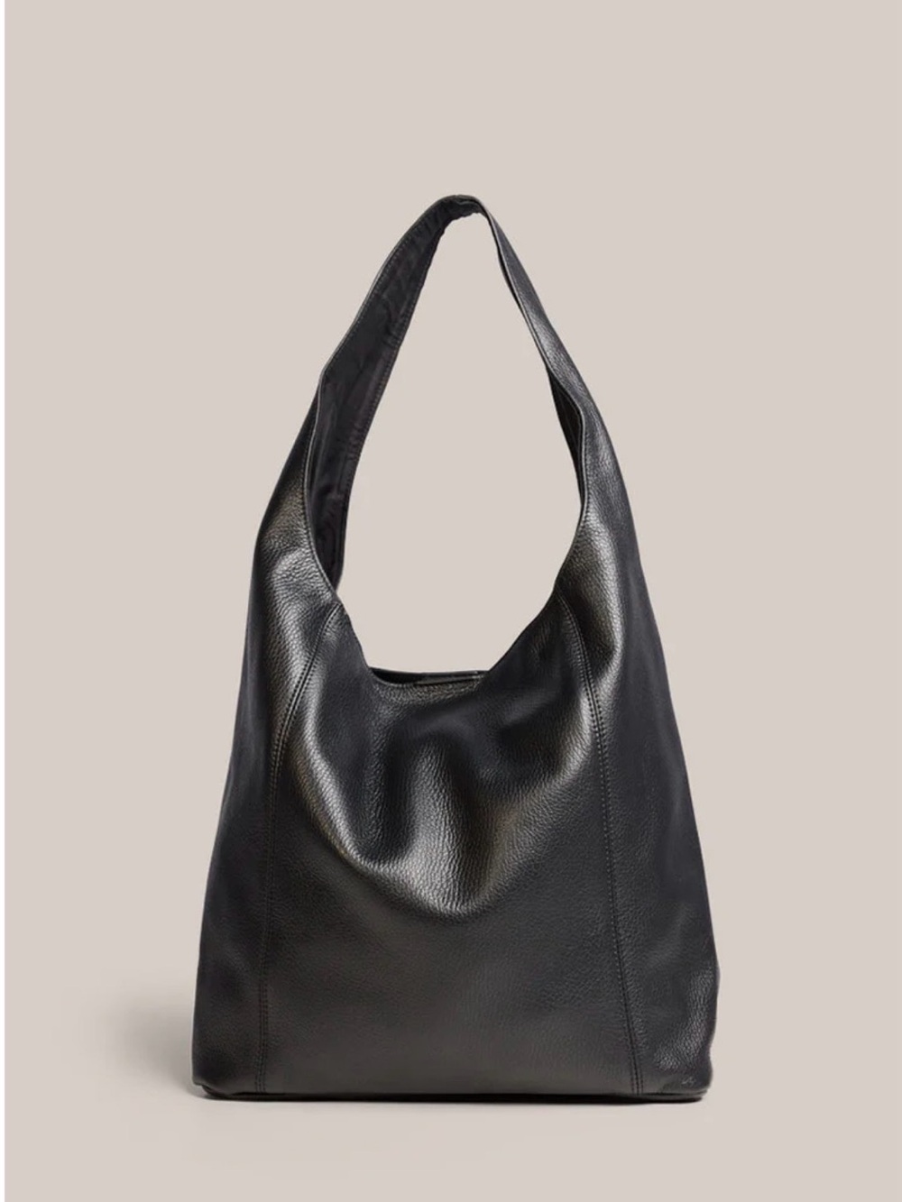 Vestirsi Scarlett Minimalist Black Leather Tote Bag - Picture 2 of 9